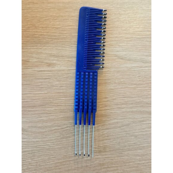 VTG M Mebco Flipside Pink Blue Plastic Hair Comb Pic Pick Dip Tip Detangling - Picture 2 of 4